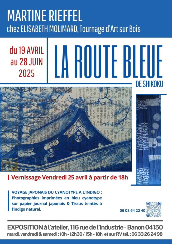 Exposition "La Route bleue" de Martine Rieffel chez Elisabeth Molimard, du 19 avril au 28 juin, vernissage le 25 avril à 18h00